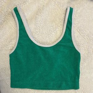H&M Green & White Crop Top